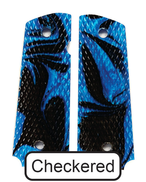 Blue & Black Pearl 1911 Grips (Full Size)