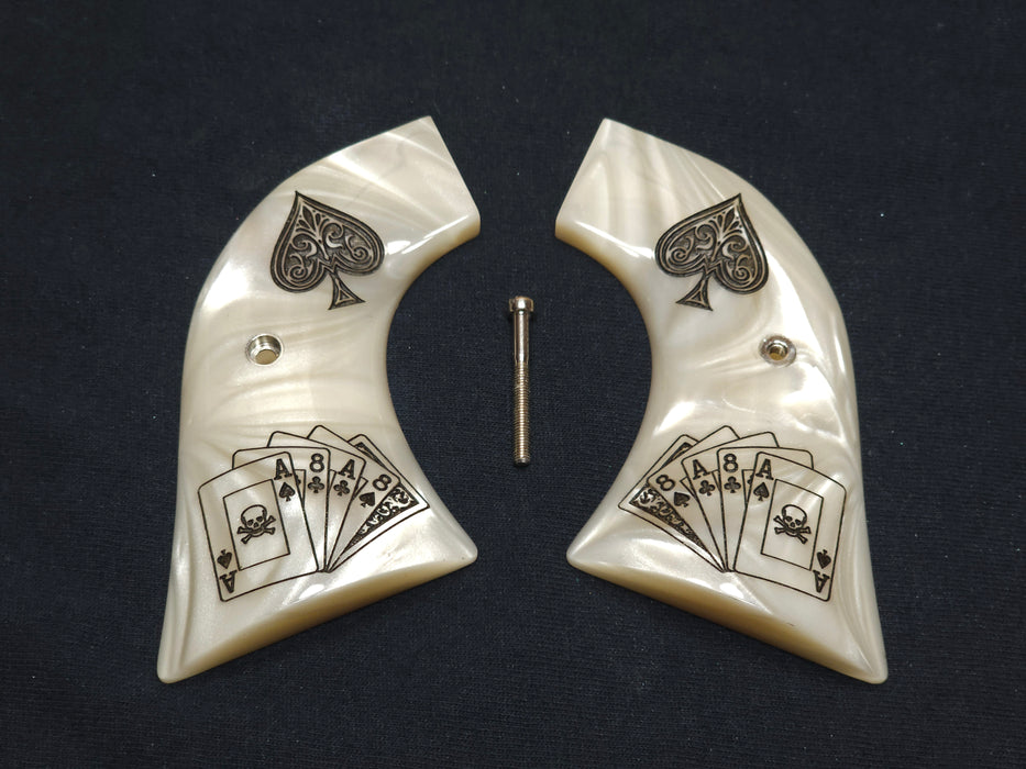 Pearl Dead Man's Hand Ruger Vaquero/Blackhawk/Wrangler Grips