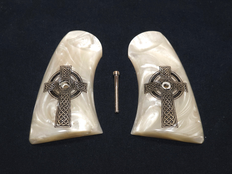 Pearl Celtic Cross Uberti Schofield Grips