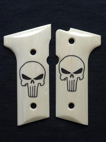 Ivory Punisher 92x, M9A3 Grips Engraved Textured Checkered
