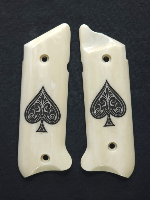 Faux Ivory Spade Ruger Mark IV Grips
