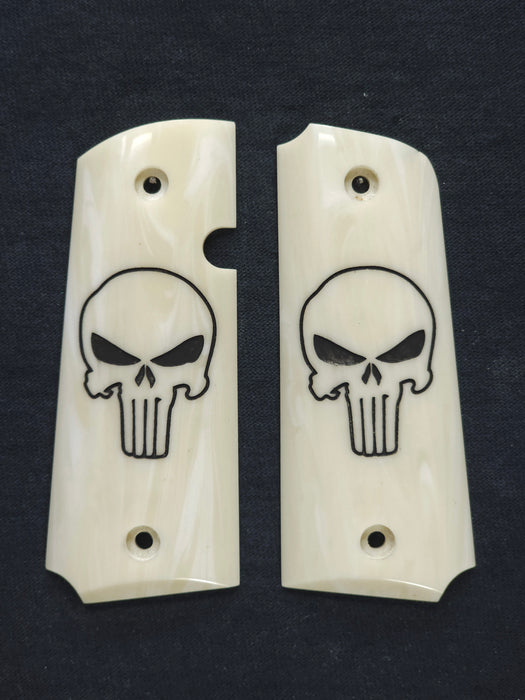 Faux Ivory Punisher Rock Island 380 1911 Grips