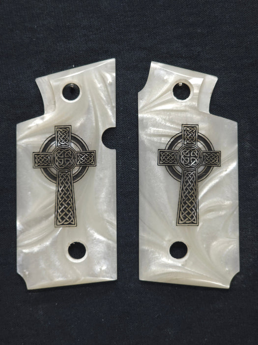 Pearl Celtic Cross Springfield Armory 911 .380 Grips