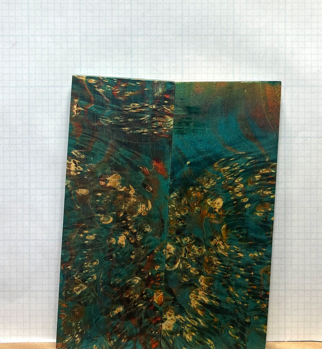 Dyed Box Elder Burl Custom scales #305