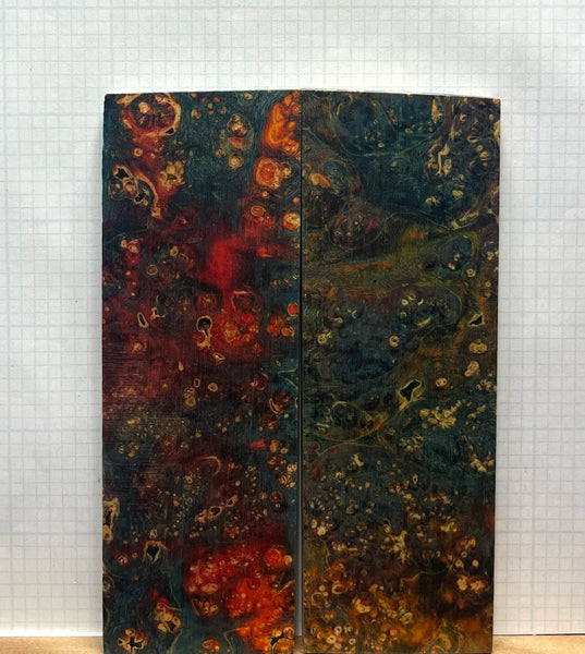 Dyed Box Elder Burl Custom scales #309
