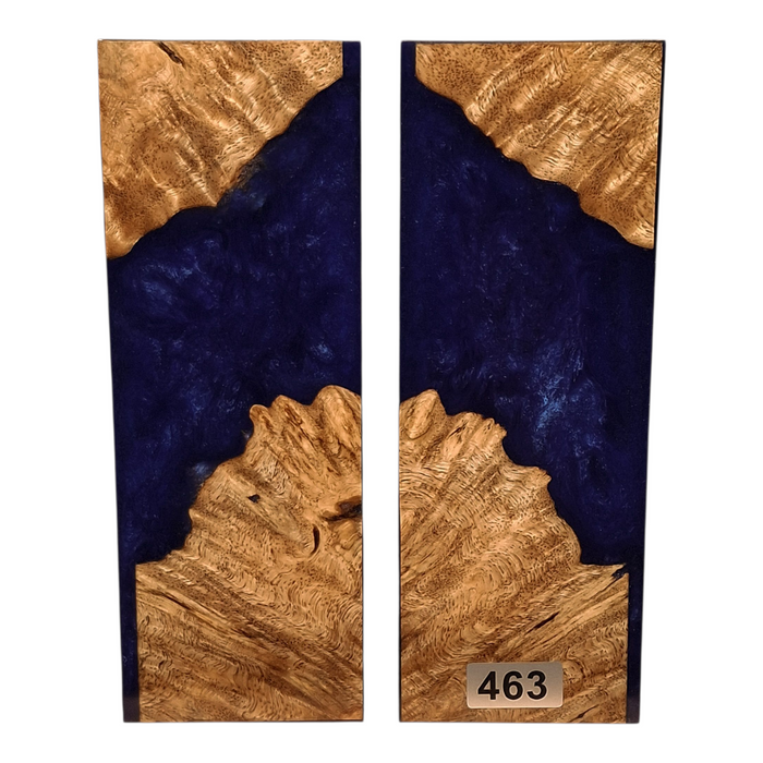 Amboyna Burl & Denim Blue Pearl Scales #463