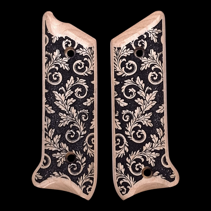 Maple Inked Floral Scroll Ruger Mark II/III Grips