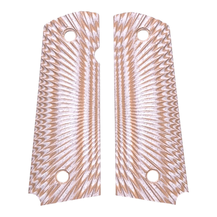 CLEARANCE-White & Beige Laminate Starburst Cut Full Size 1911 Grips