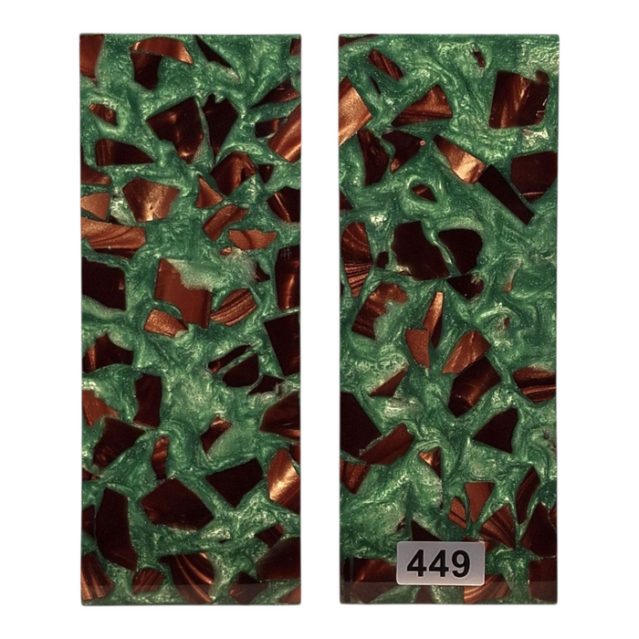 Emerald Green & Copper Pearl Terrazzo Scales #449
