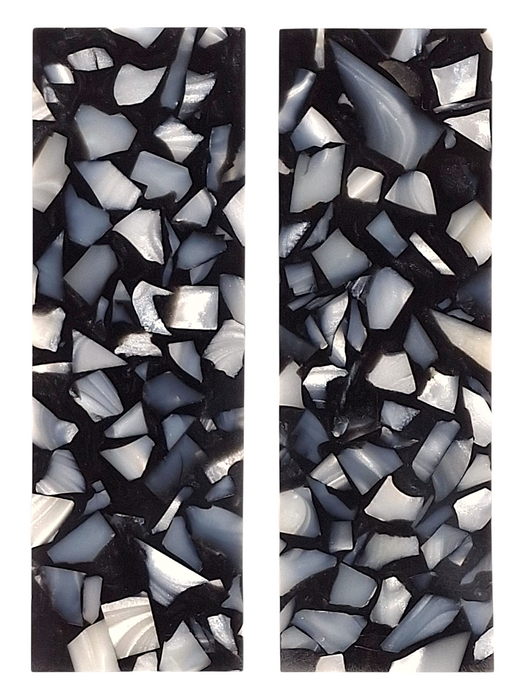 Black w/ White Opaque Terrazo Pearl Scale Sets