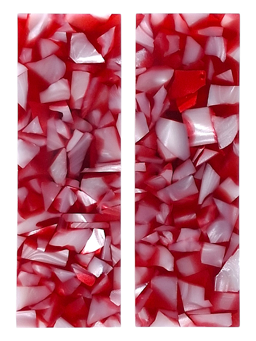 Transparent Red & White Terrazzo Pearl Scale Sets
