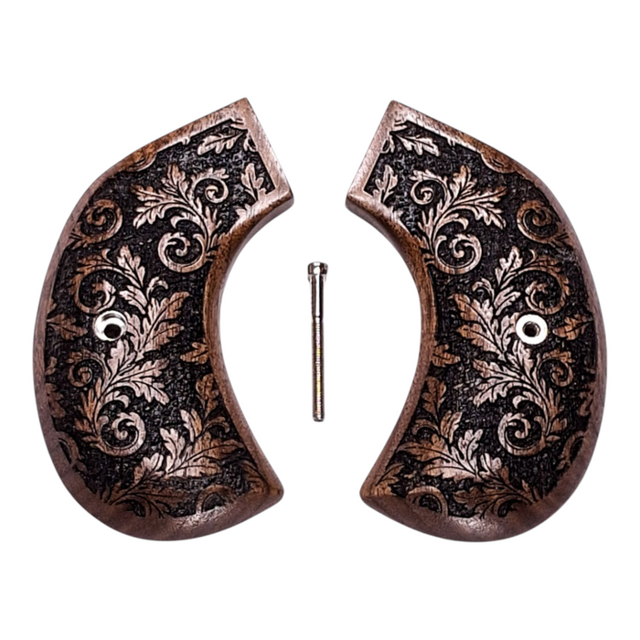 Walnut Inked Floral Ruger Vaquero Birdshead Grips