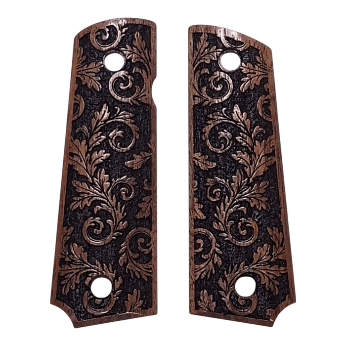 Walnut Inked Floral Grips Compatible/Replacement for Browning 1911-22 1911-380