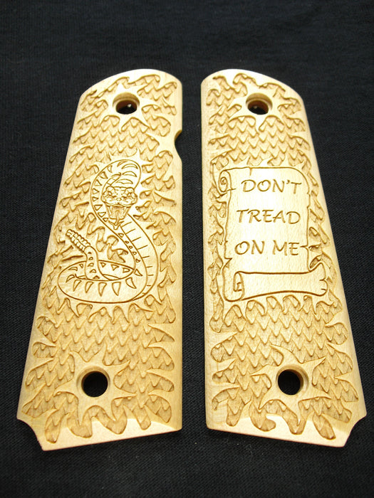 Maple Don't Tread on Me 1911 Grips (Full Size)