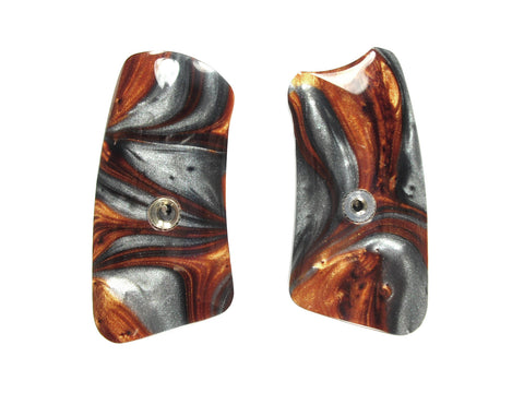 Copper & Silver Pearl Ruger Sp101 Grip Inserts