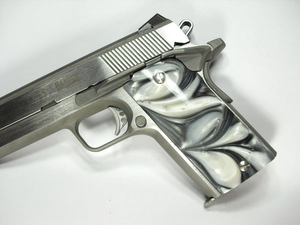 Silver & White Pearl Coonan Compact .357 Grips
