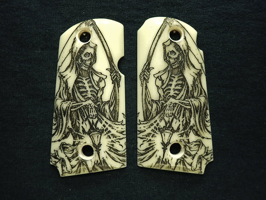 Faux Ivory Grim Reaper Kimber Micro 9 Grips