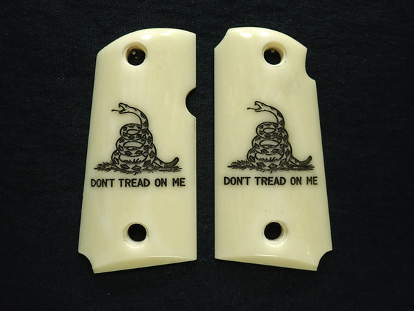 Faux Ivory Don't Tread On Me Engraved Kimber Micro 9 Grips