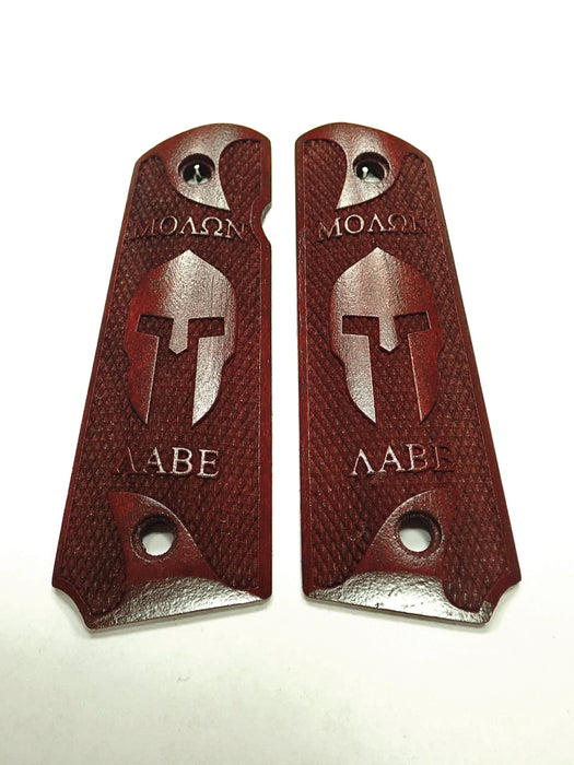 Rosewood Molon Labe Spartan #1 1911 Grips (Full Size) X