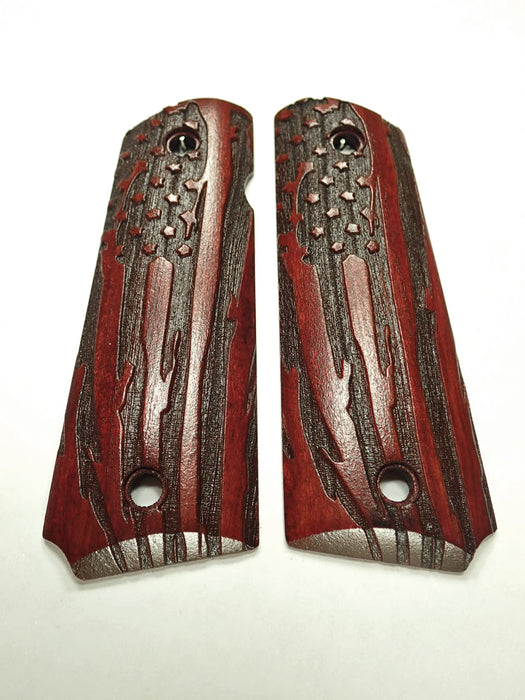 Rosewood American Flag 1911 Grips (Full Size)