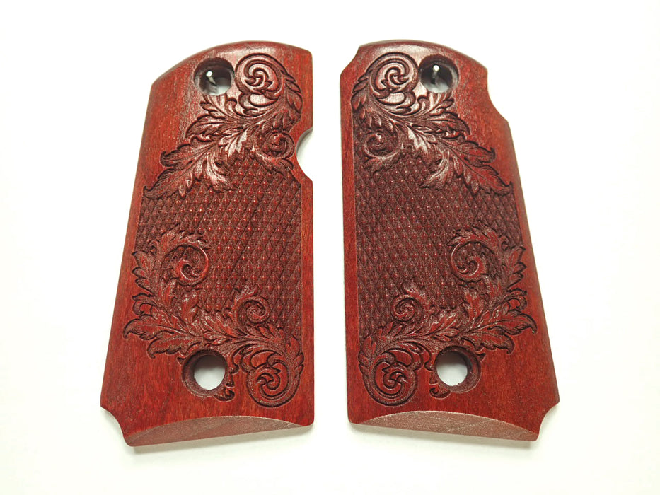 Rosewood Floral Checkered Kimber Micro 9 Grips