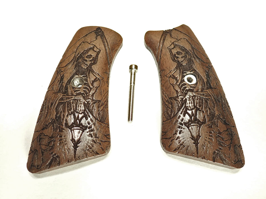 Walnut Grim Reaper Ruger Gp100 Grip Inserts