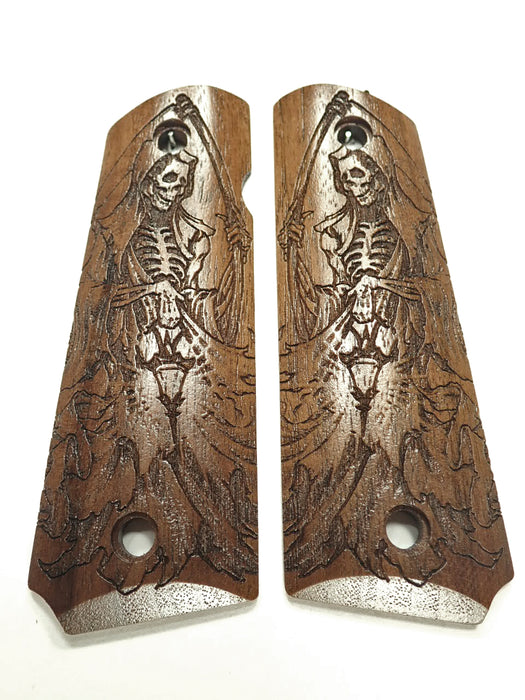 Walnut Grim Reaper 1911 Grips (Full Size)