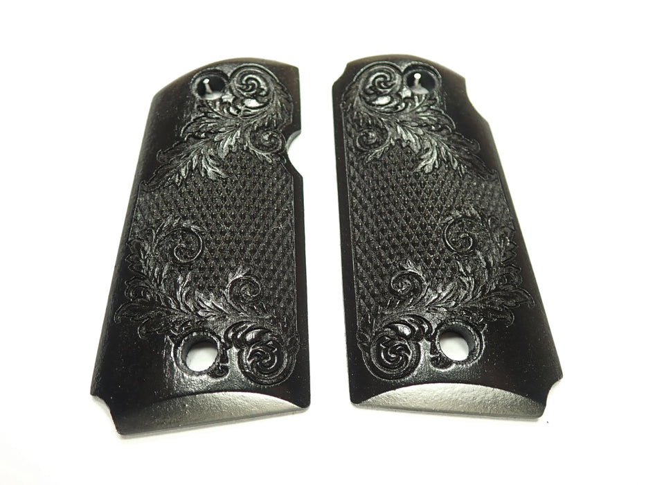 Ebony Floral Checkered Kimber Micro 9 Grips