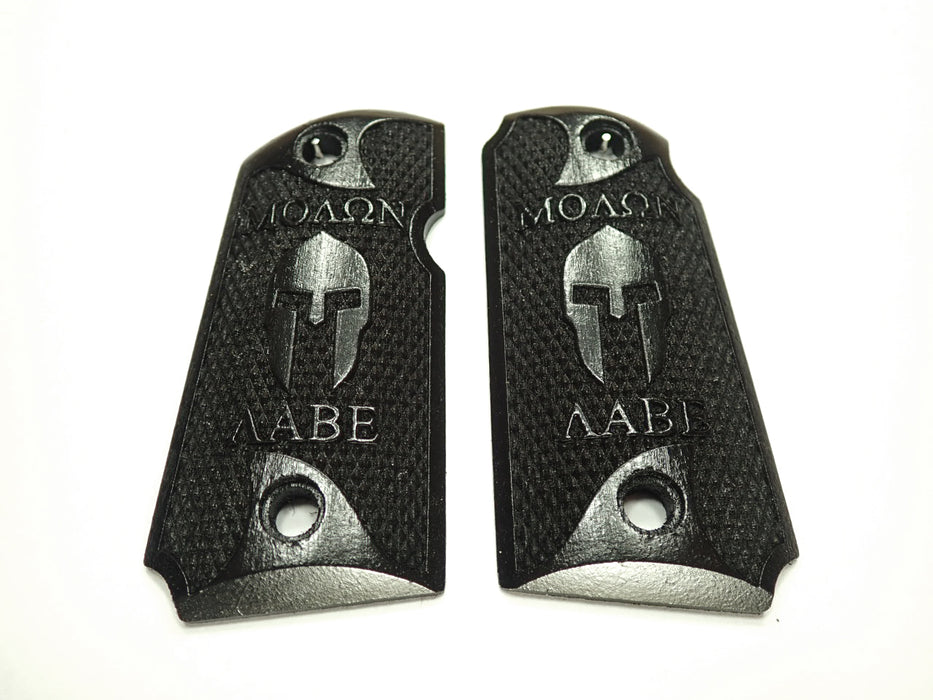 Ebony Molon Labe Spartan #1 Kimber Micro 9 Grips X