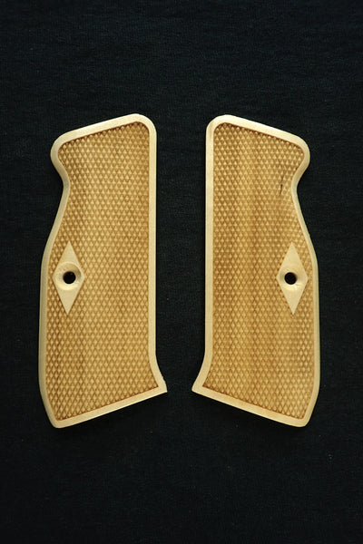 Maple Checkered CZ-75 Grips Checkered Engraved Textured