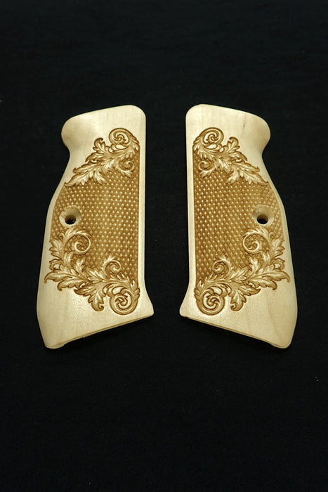 Maple Floral Checkered CZ-75 Grips X