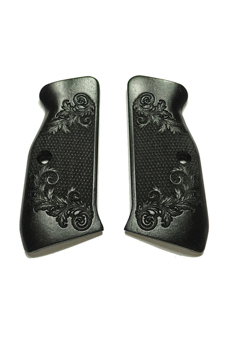 Ebony Floral Checkered CZ-75 Grips X