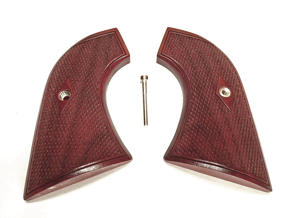 Rosewood Checkered Ruger New Vaquero Grips