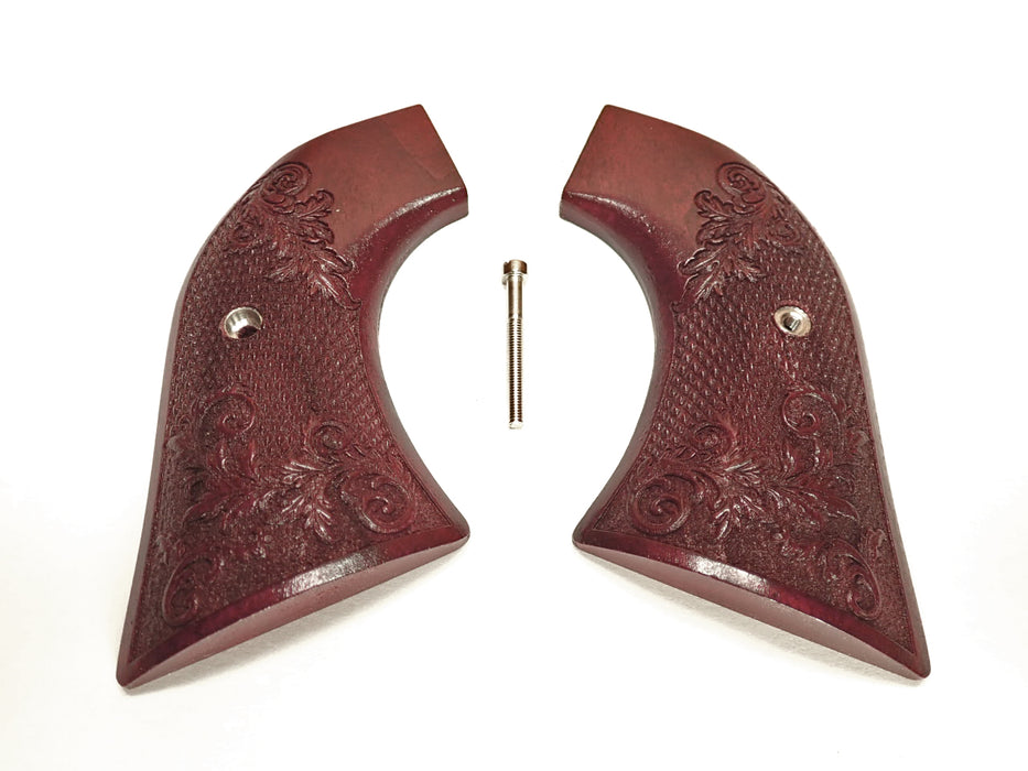 Rosewood Floral Checkered Ruger Vaquero/Blackhawk/Wrangler Grips X