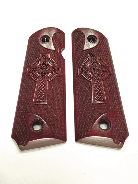 Rosewood Celtic Cross #1 1911 Grips (Compact) X