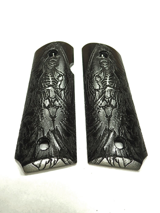 Ebony Grim Reaper 1911 Grips (Compact) X