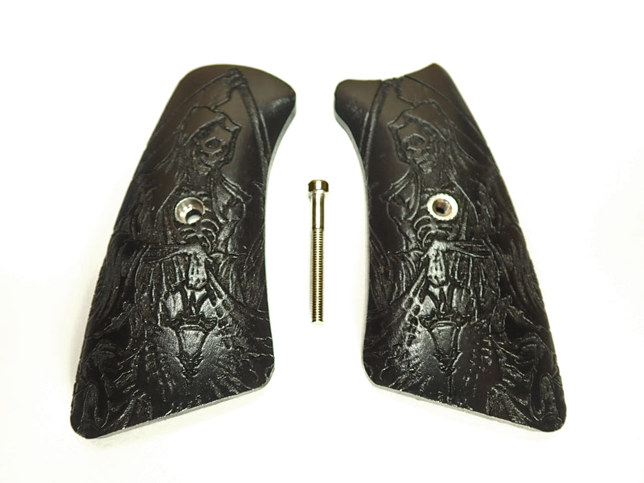 Ebony Grim Reaper Ruger Gp100 Grip Inserts