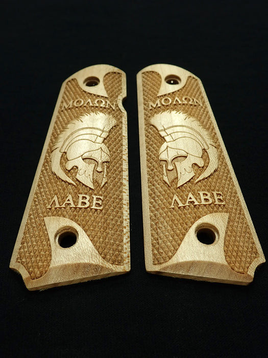 Maple Molon Labe Spartan #2 1911 Grips (Full Size) X