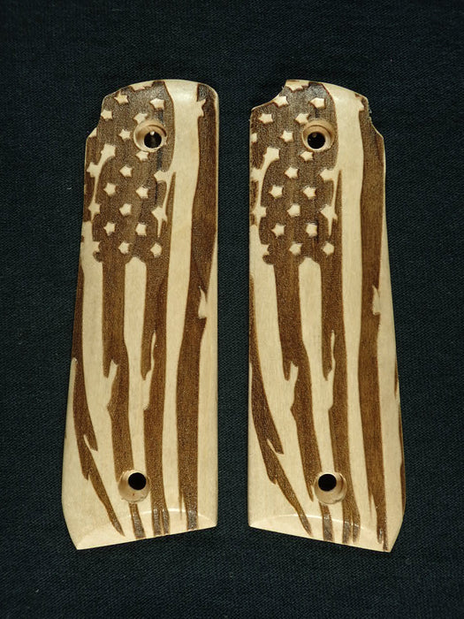 Maple American Flag Ruger Mark IV 22/45 Grips