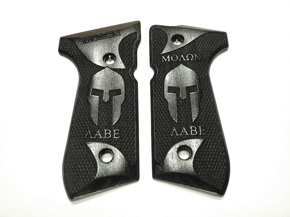 Ebony Molon Labe Spartan #1 Beretta 92fs Grips X