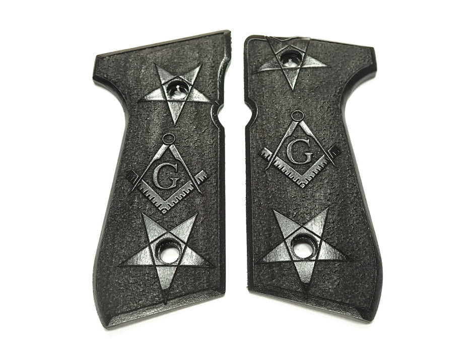 Ebony Masonic Beretta 92fs Grips X