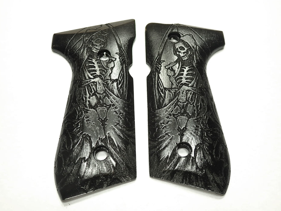 Ebony Grim Reaper Beretta 92fs Grips