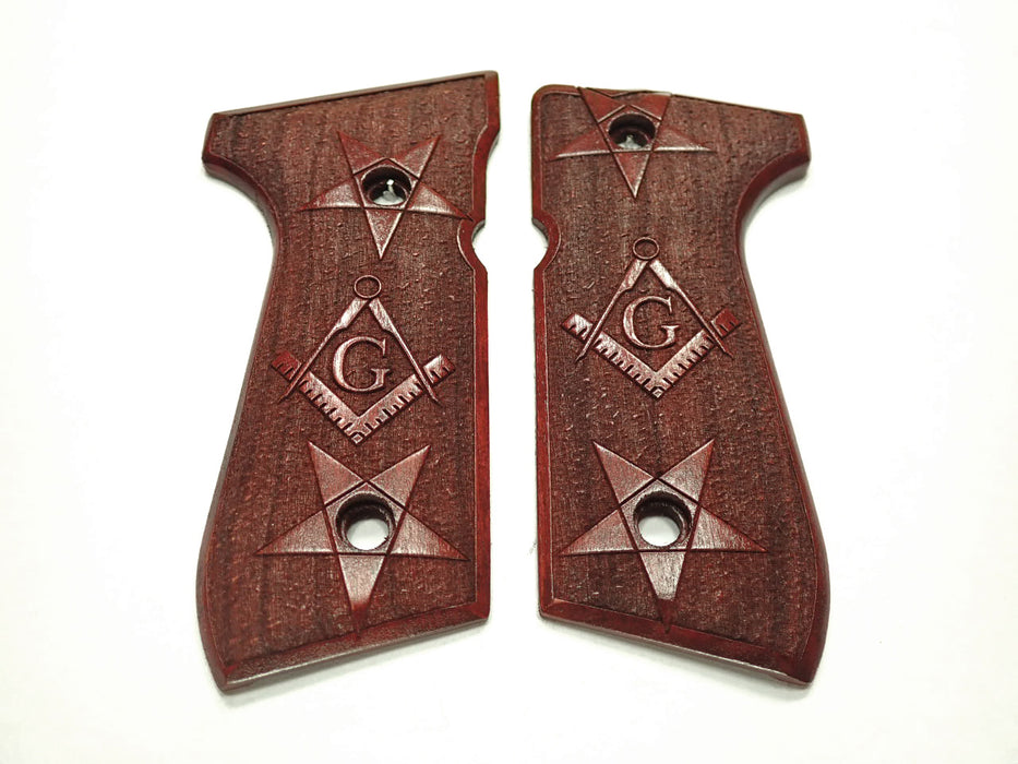 Rosewood Masonic Beretta 92fs Grips X