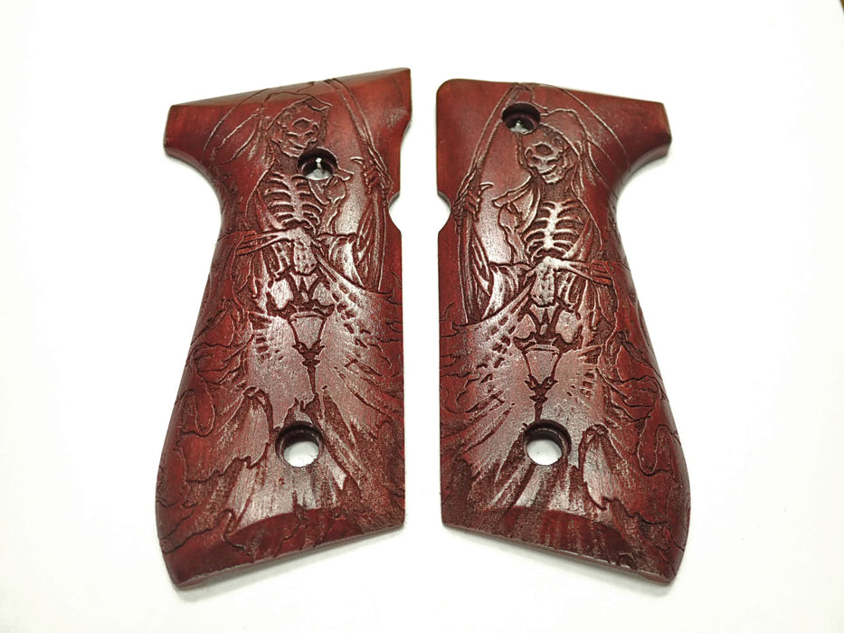 Rosewood Grim Reaper Beretta 92fs Grips X