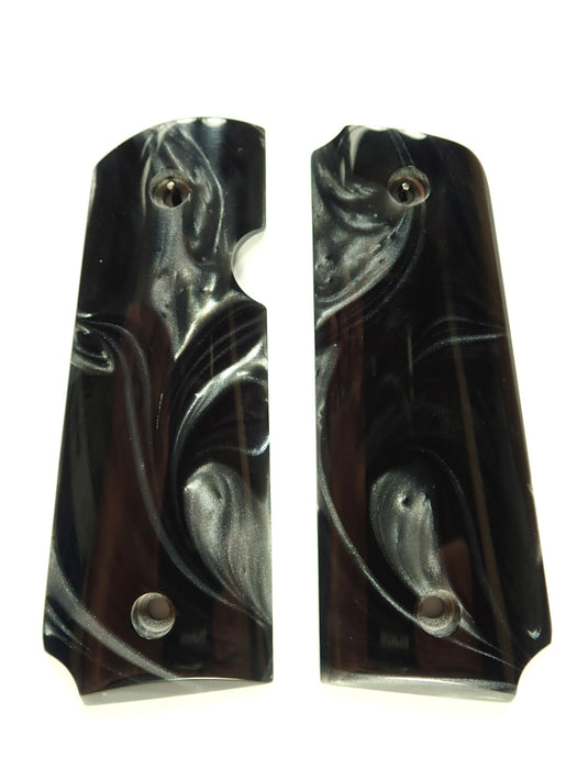Silver & Black Pearl Rock Island 380 1911 Grips X