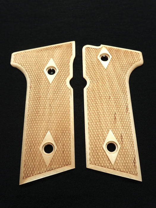 Maple Double Diamond Checkered Beretta 92x, Vertec, M9A3 Grips