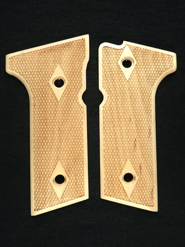 Maple Double Diamond Checkered Beretta 92x,Vertec, M9A3 Grips Engraved Textured