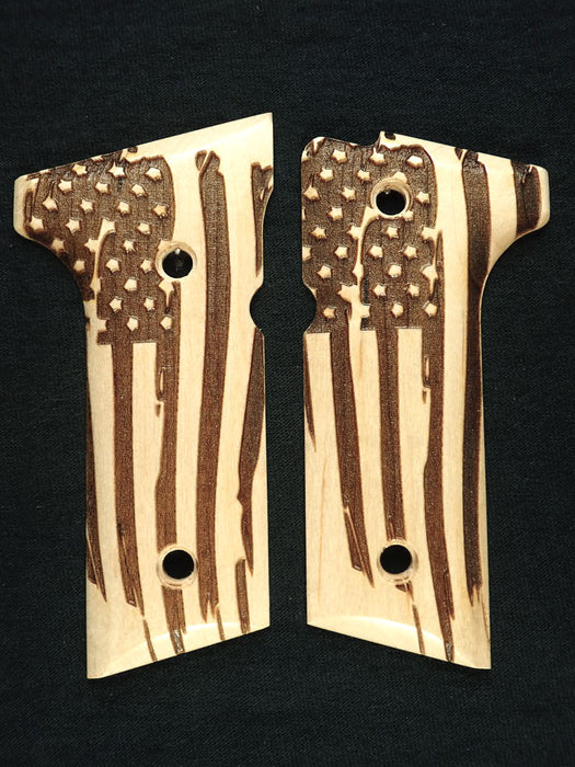 Maple American Flag Beretta 92x, Vertec, M9A3 Grips