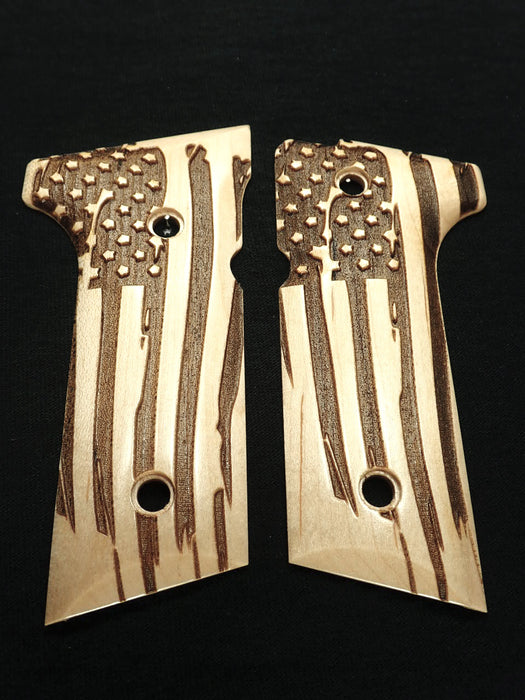 Maple American Flag Beretta 92x, Vertec, M9A3 Grips