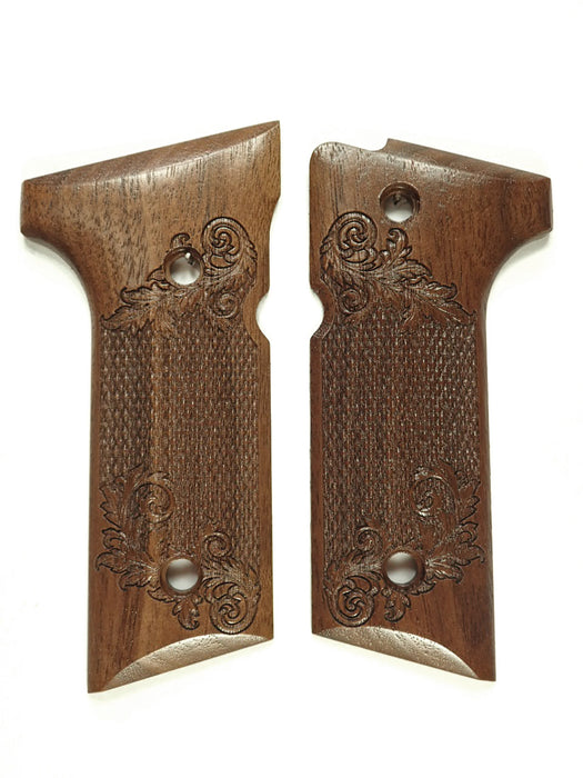 Walnut Floral Checkered Beretta 92x, Vertec, M9A3 Grips